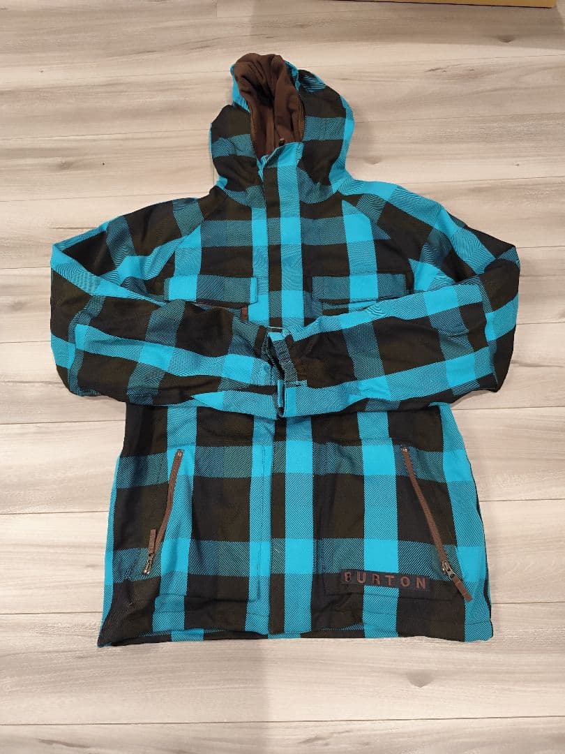 Burton チェック柄ジャケットとスノーボードパンツセット グローブ付き