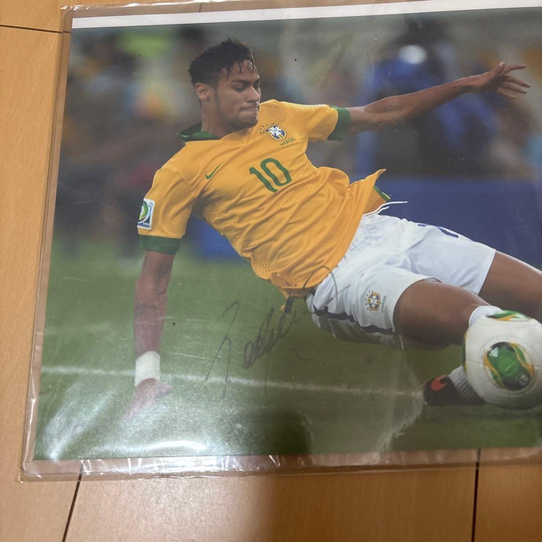 ネイマール ブラジル サイン 証明書付き ポスター 写真ワールドカップ