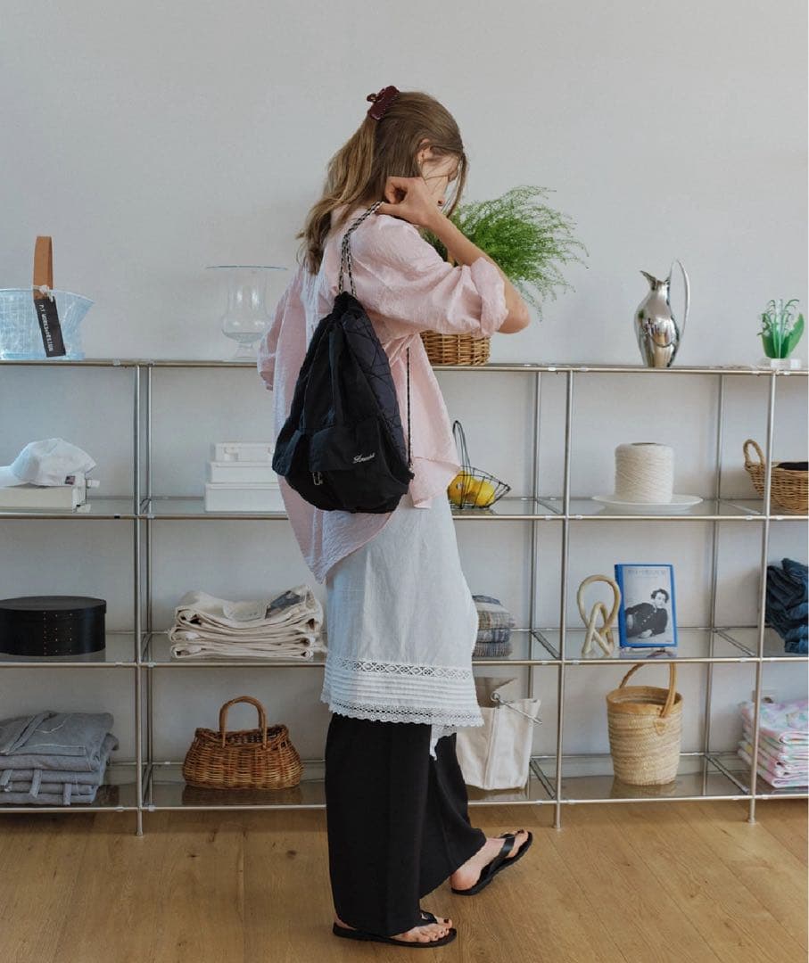 【modestmood】韓国　ブランド　ナップザック　ブラック　バッグ