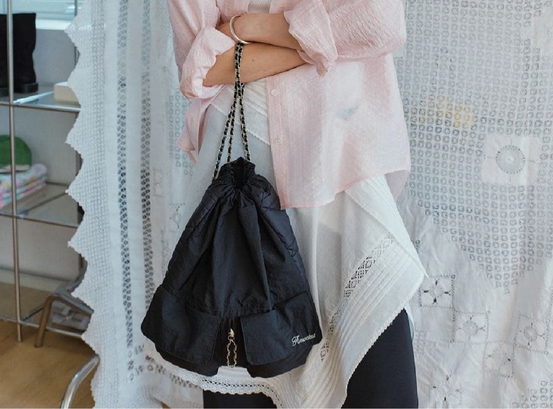 【modestmood】韓国　ブランド　ナップザック　ブラック　バッグ