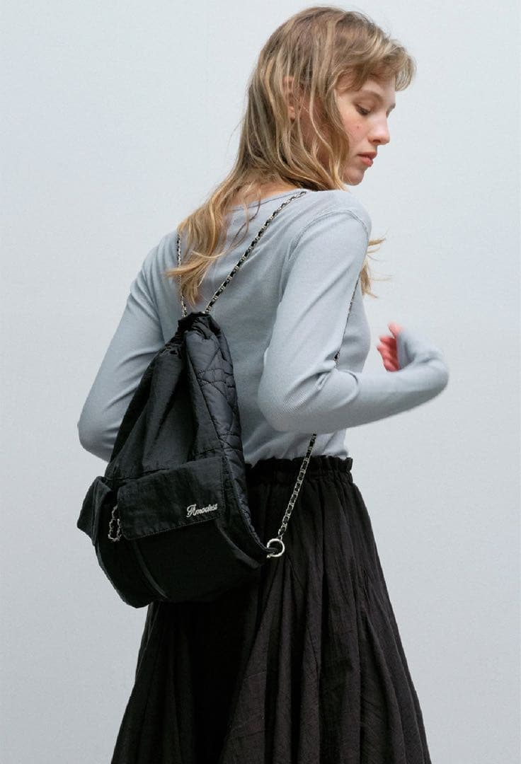 【modestmood】韓国　ブランド　ナップザック　ブラック　バッグ