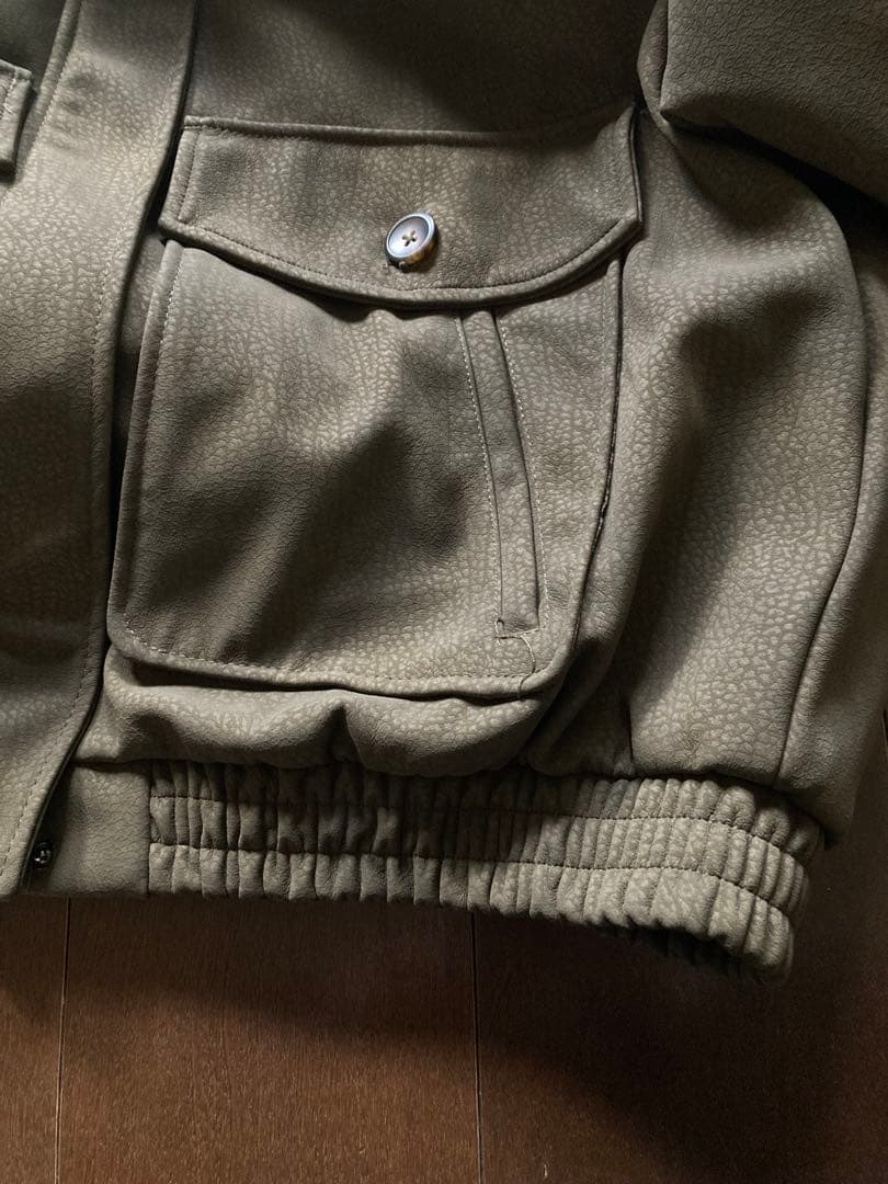 ASK 様ZARA カーキ デタッチャブルカラー スエード風JKファー取り外し