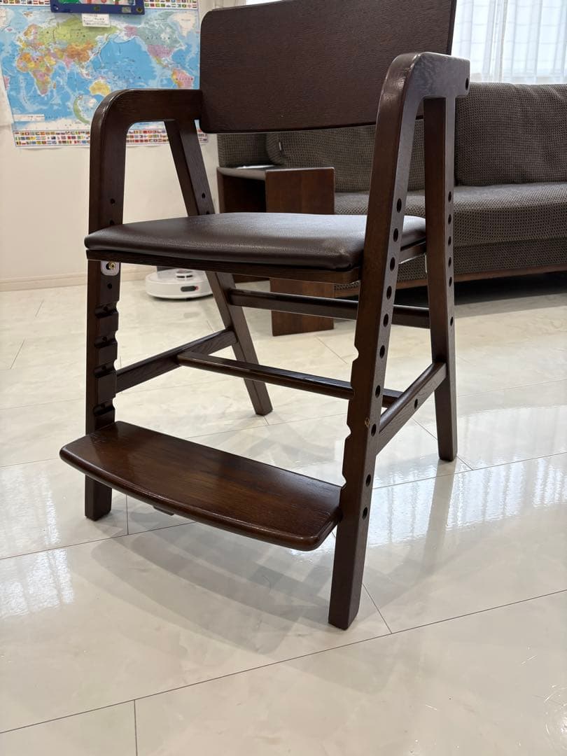 kitoco ダークブラウン 木製 アーム付き ダイニングチェア