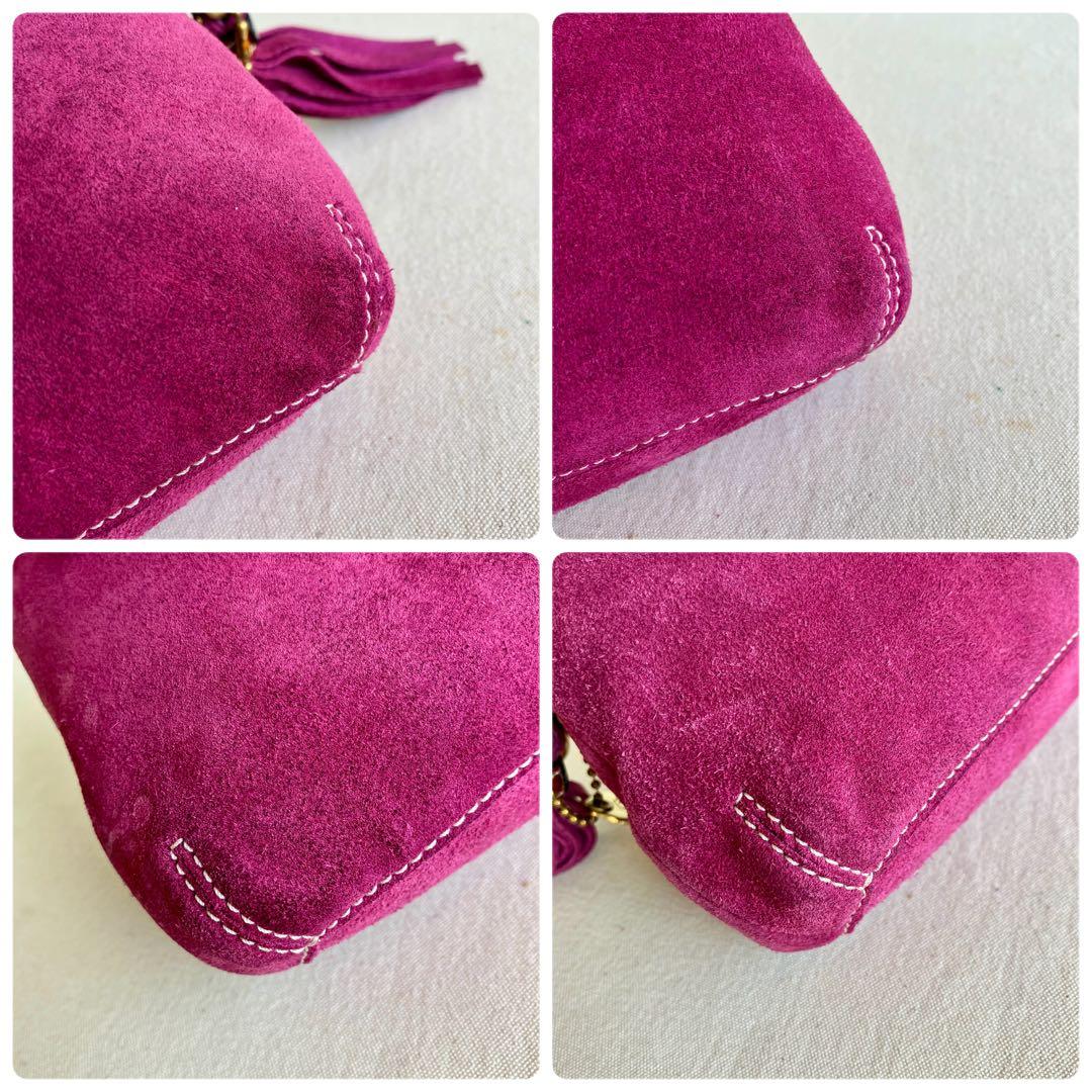 バッグ Coach Mini Pouch In Purple Suede Leather
