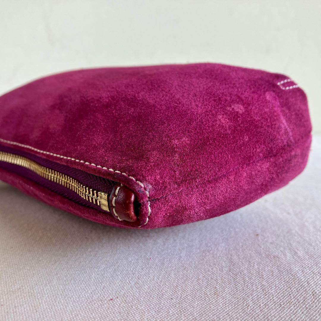 バッグ Coach Mini Pouch In Purple Suede Leather