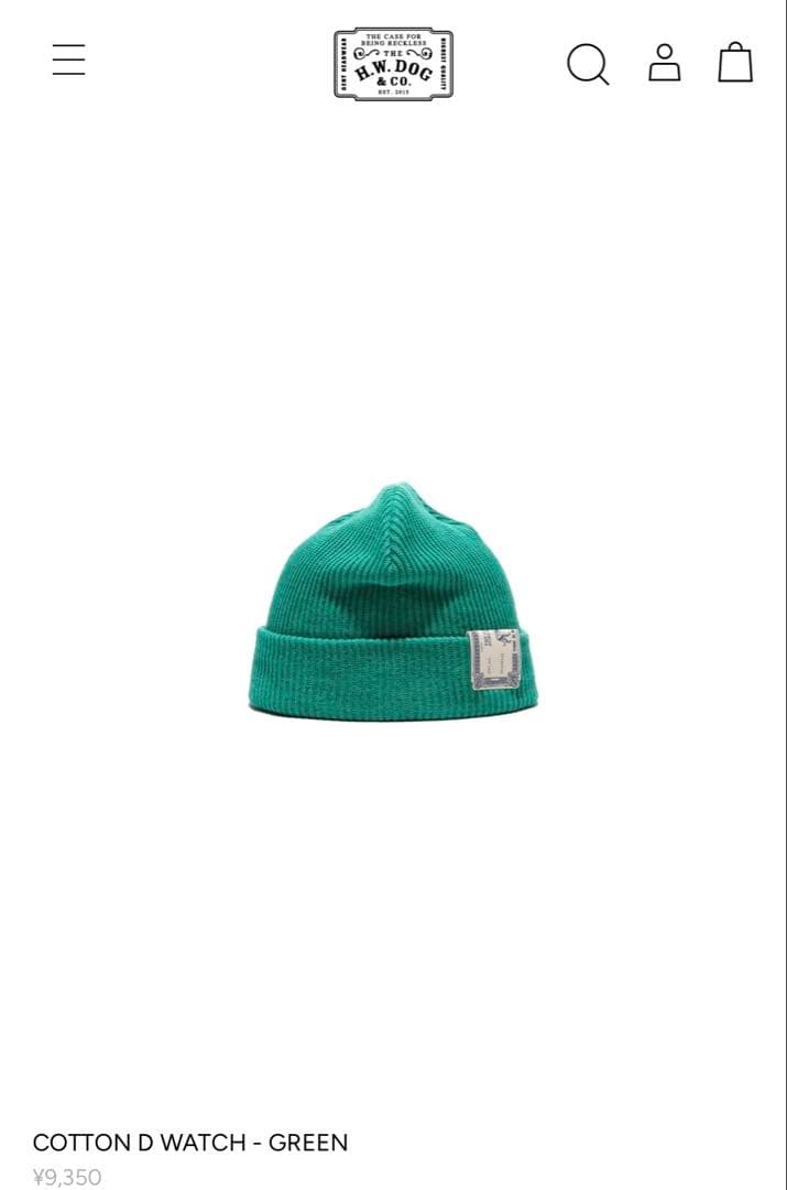 THE H.W. DOG&CO. ニット帽　ビーニー　完売品　新品未使用タグ付き