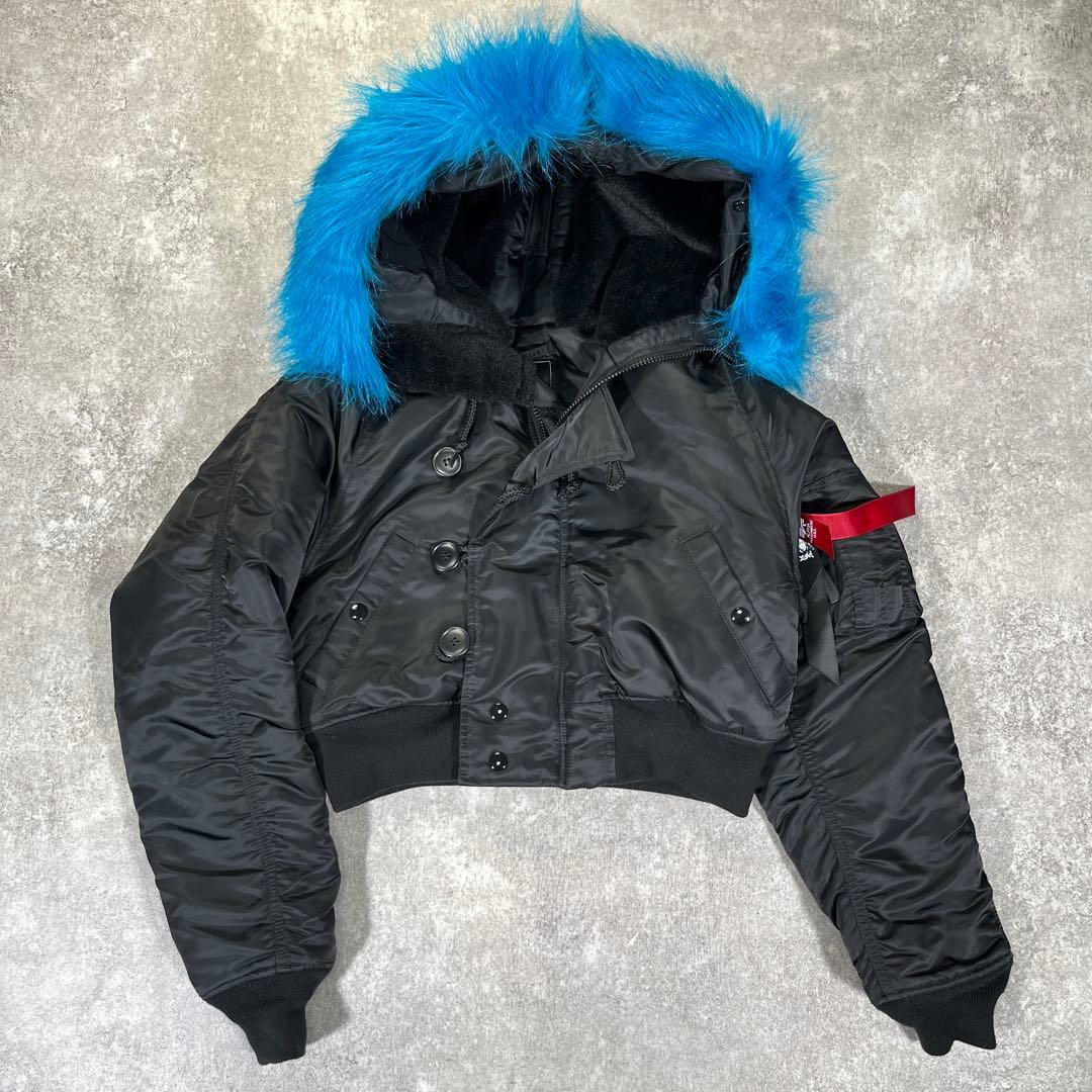 アルファ X-girl フライトジャケット　N-2B ショート丈 S ブラック