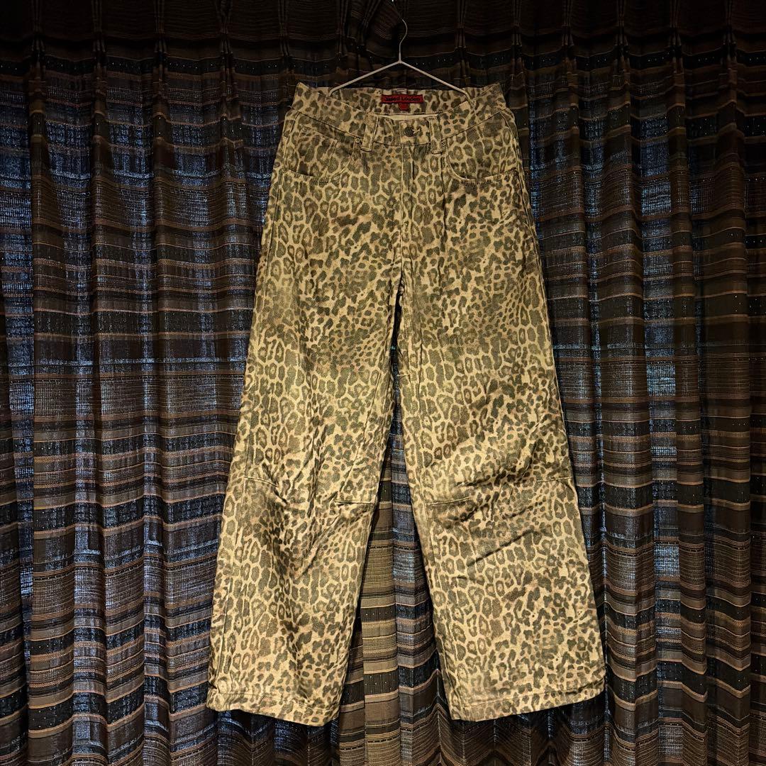 Jaded London ヒョウ柄 ワイドデニムパンツ
