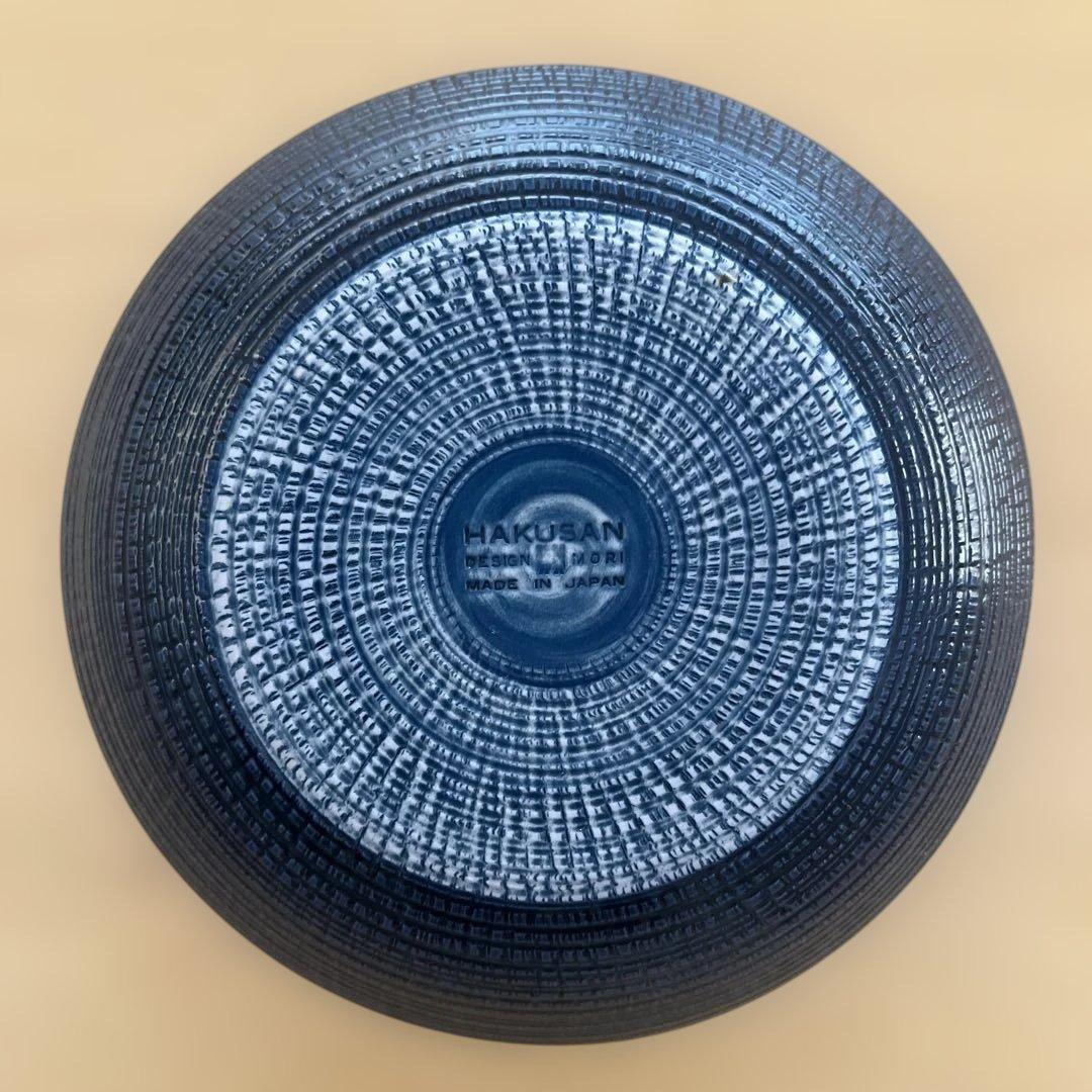 白山陶器 うず潮 取皿 16㎝ 朱色 黄色 群青