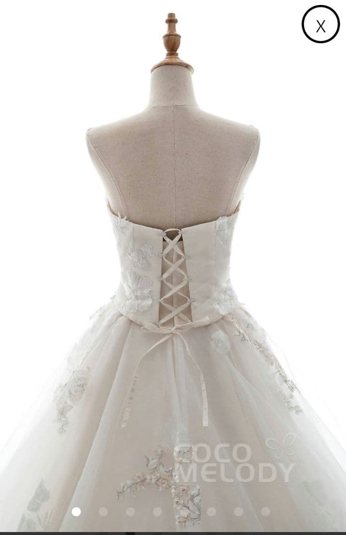 【中古品】ココメロディ　ドレス　7号　LD5148 パニエ付き