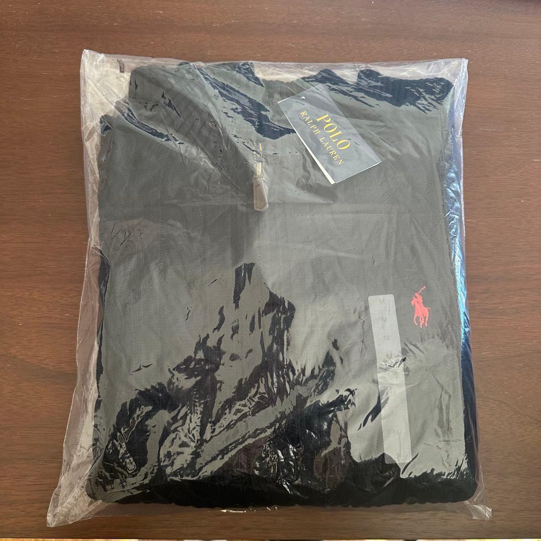 新品タグ付き ラルフローレン ケーブルニット ハーフジップ メンズ 黒 M