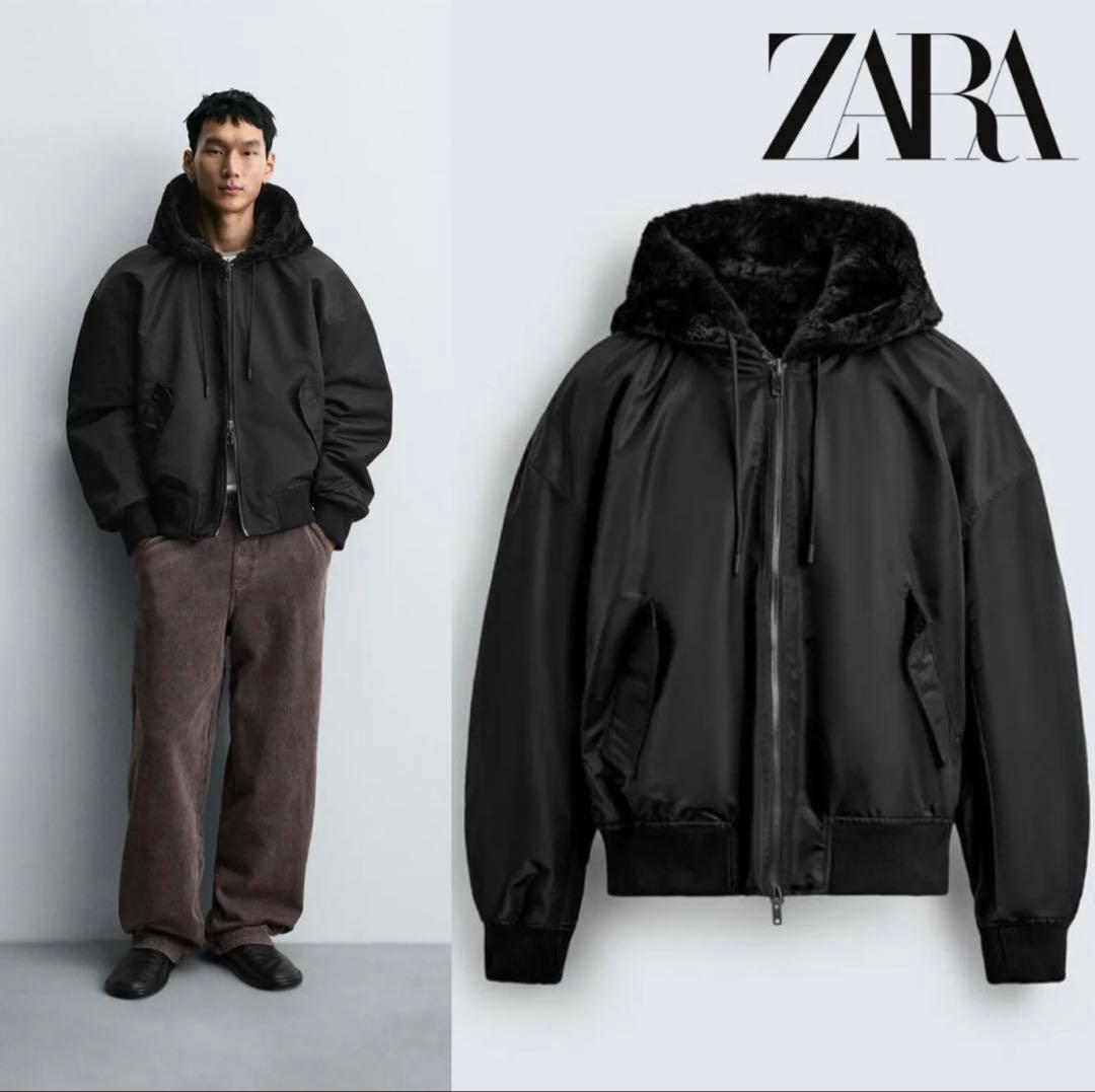 2025［ZARA］リバーシブルファーボンバージャケット - メルカリ