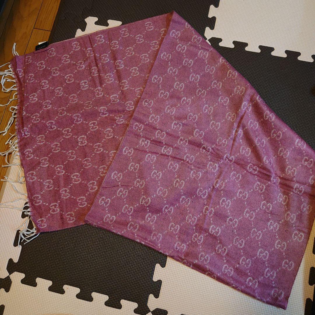 GUCCI 紫色 GGパターン マフラー