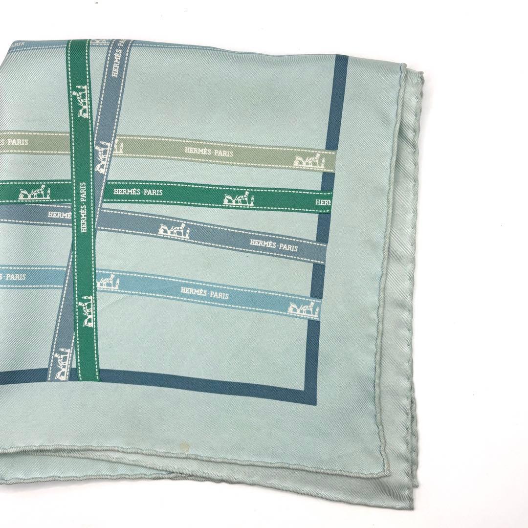 HERMES エルメス スカーフ カレ45 シルク　リボン