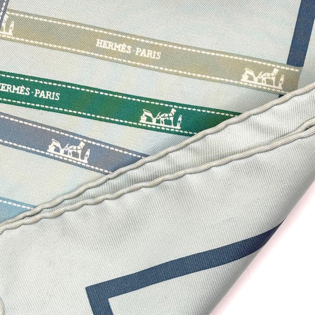 HERMES エルメス スカーフ カレ45 シルク　リボン