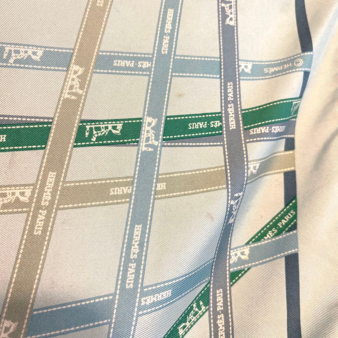 HERMES エルメス スカーフ カレ45 シルク　リボン