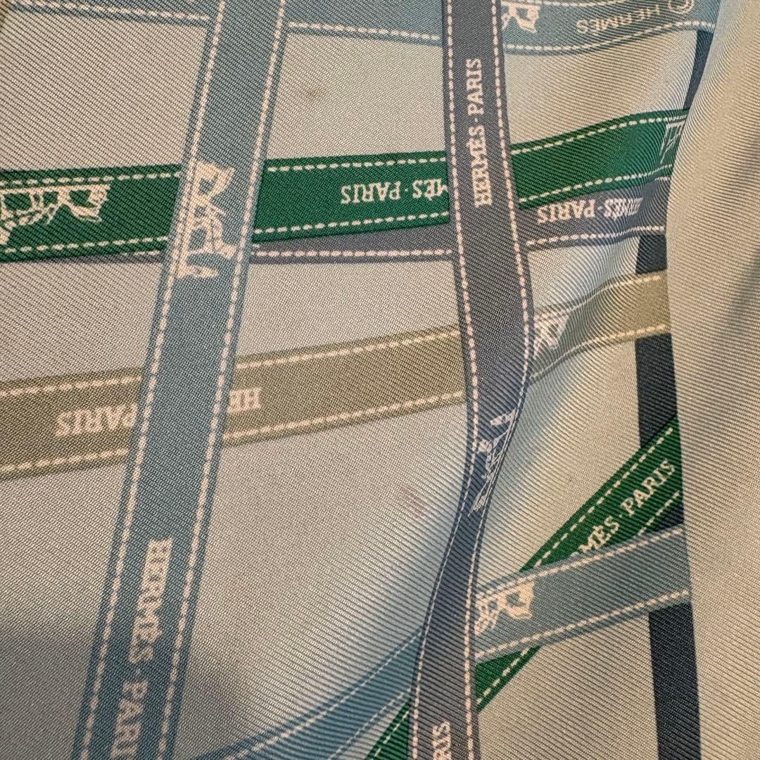 HERMES エルメス スカーフ カレ45 シルク　リボン