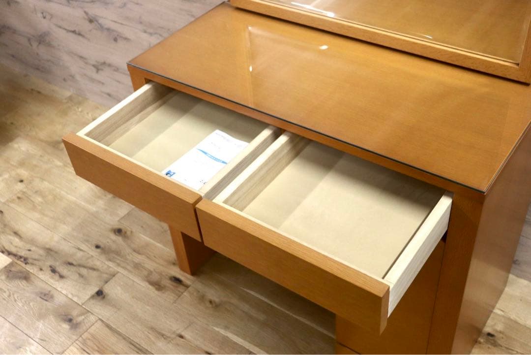 GMFH305○志岐木工 クレール ドレッサー 鏡台 化粧台 楢材 デスク コ