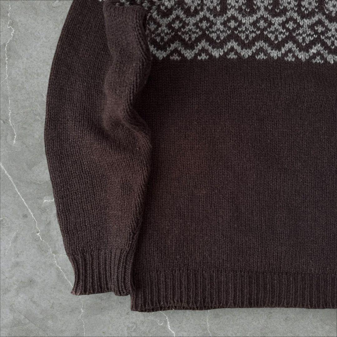 MARGARET HOWELL モックネックニット スコットランド製 ブラウン