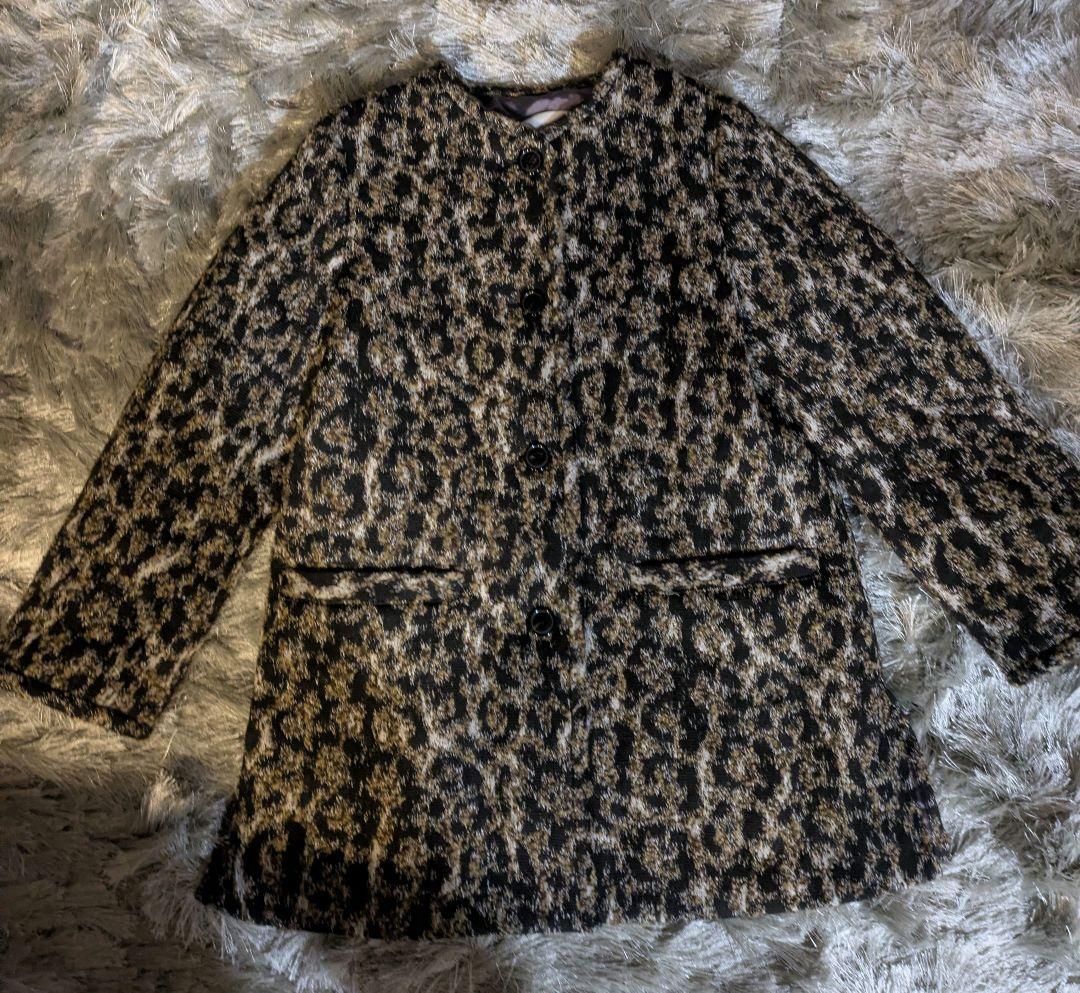 イエナラブークル レオパード ジャガード素材 ノーカラーコート - メルカリ