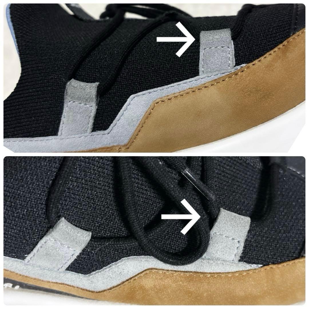 【良品】LANVIN en Bleu 厚底　スニーカー　 24.5cm 黒　茶