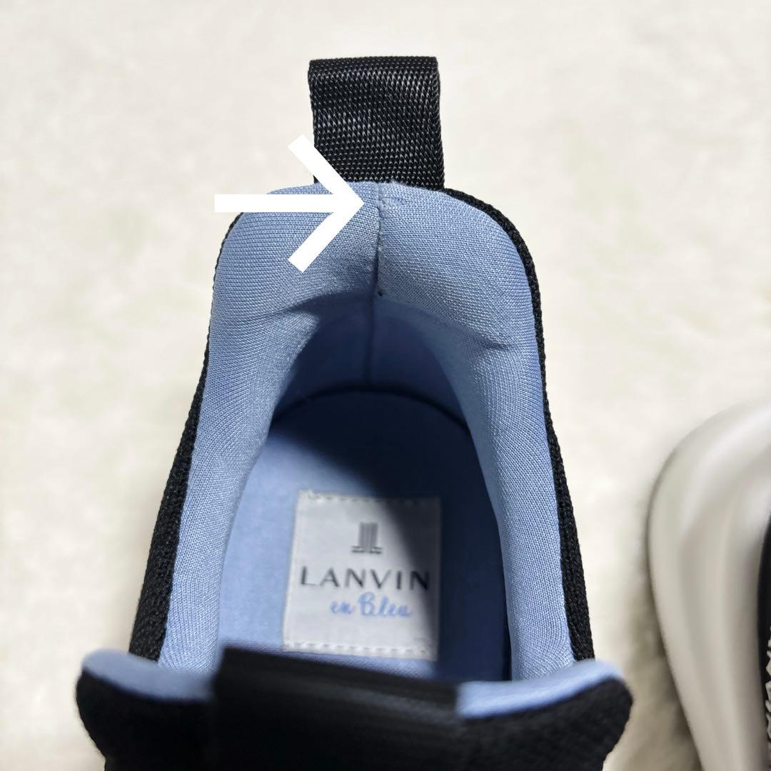 【良品】LANVIN en Bleu 厚底　スニーカー　 24.5cm 黒　茶