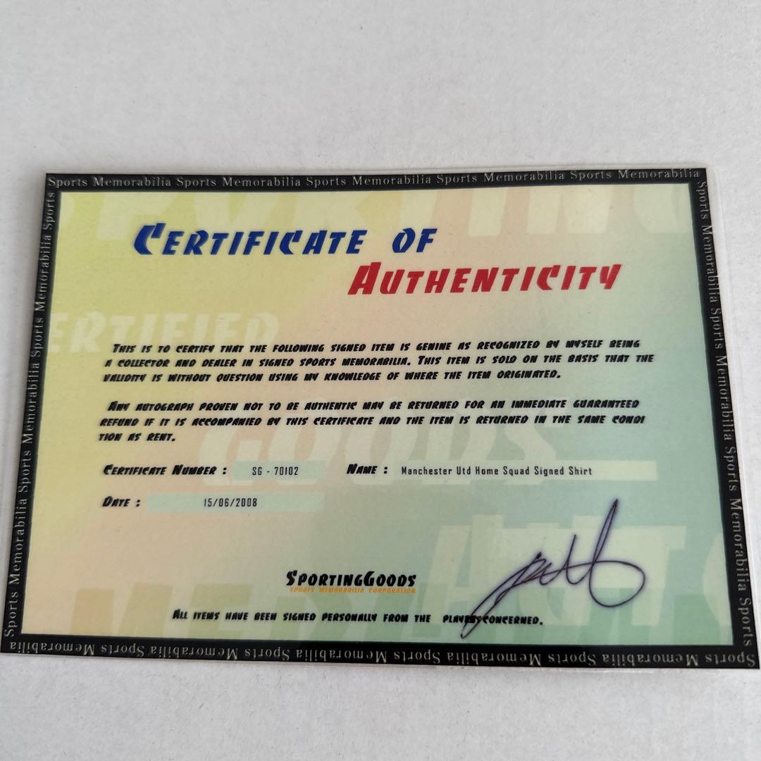 マンチェスターユナイテッド 直筆サイン ユニフォーム ロナウド 証明書