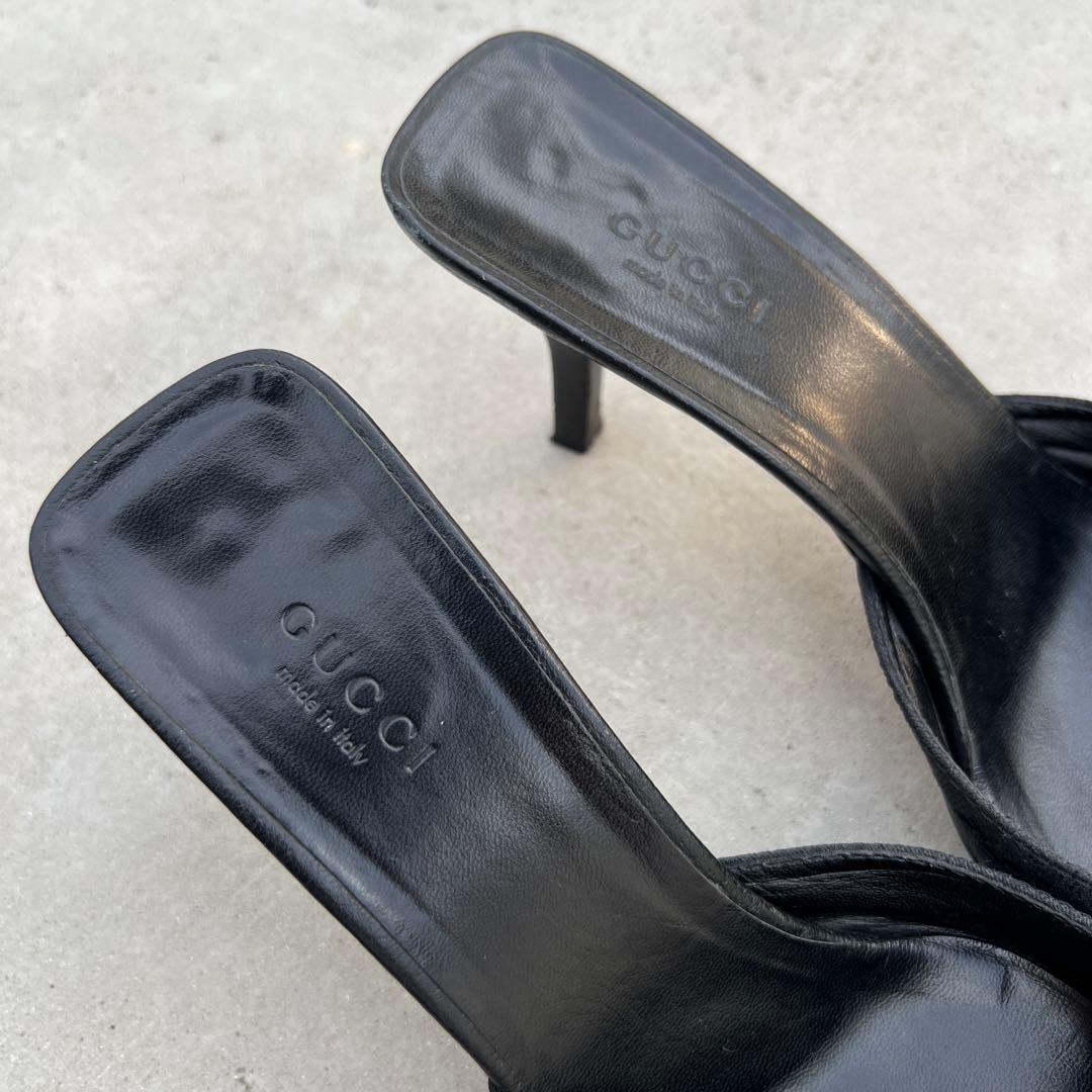 Gucci Horse Bit ブラックミュール ハイヒール 37.5