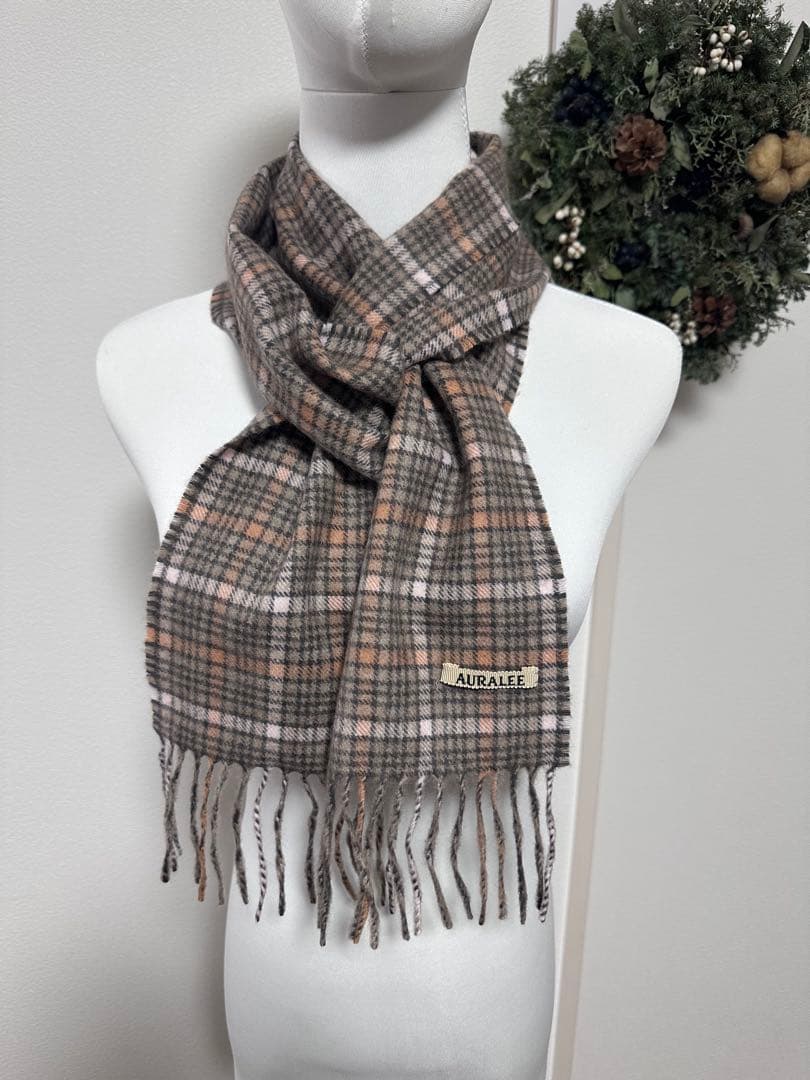 Auralee マフラー CASHMERE CHECK NARROW STOLE - メルカリ