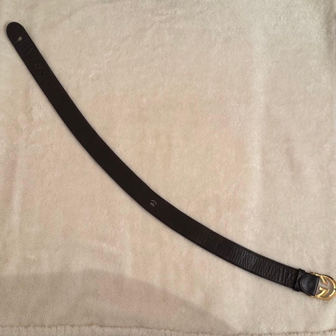 GUCCI ダークブラウン レザー ベルト