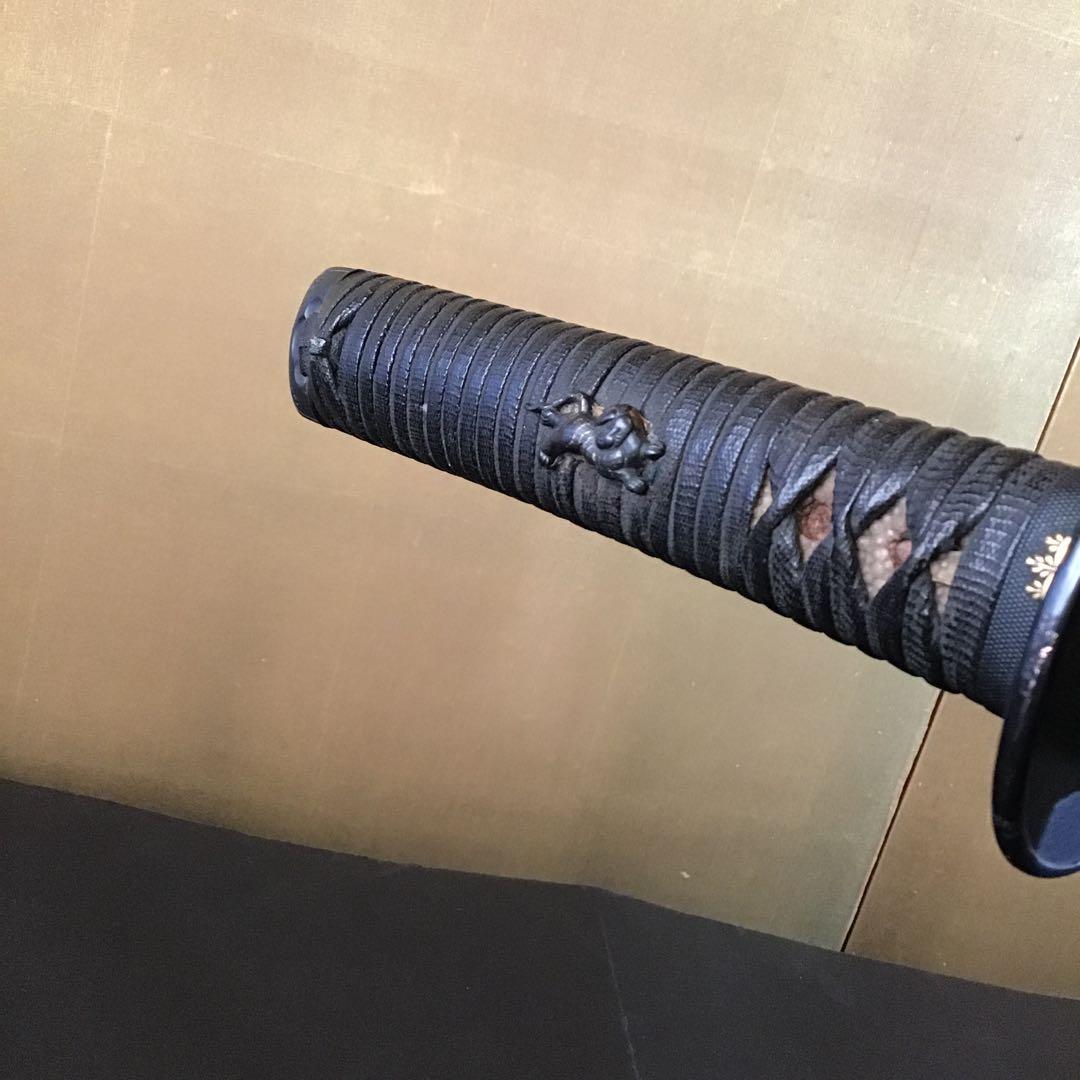 江戸時代拵　五三の桐縁象嵌　虎目貫　宮本武蔵拵　赤銅地叩鍔