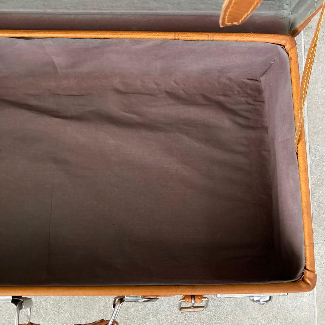 ヴィンテージ 本皮 トランクケース 鍵付き レザートランク レトロ雑貨 古道具