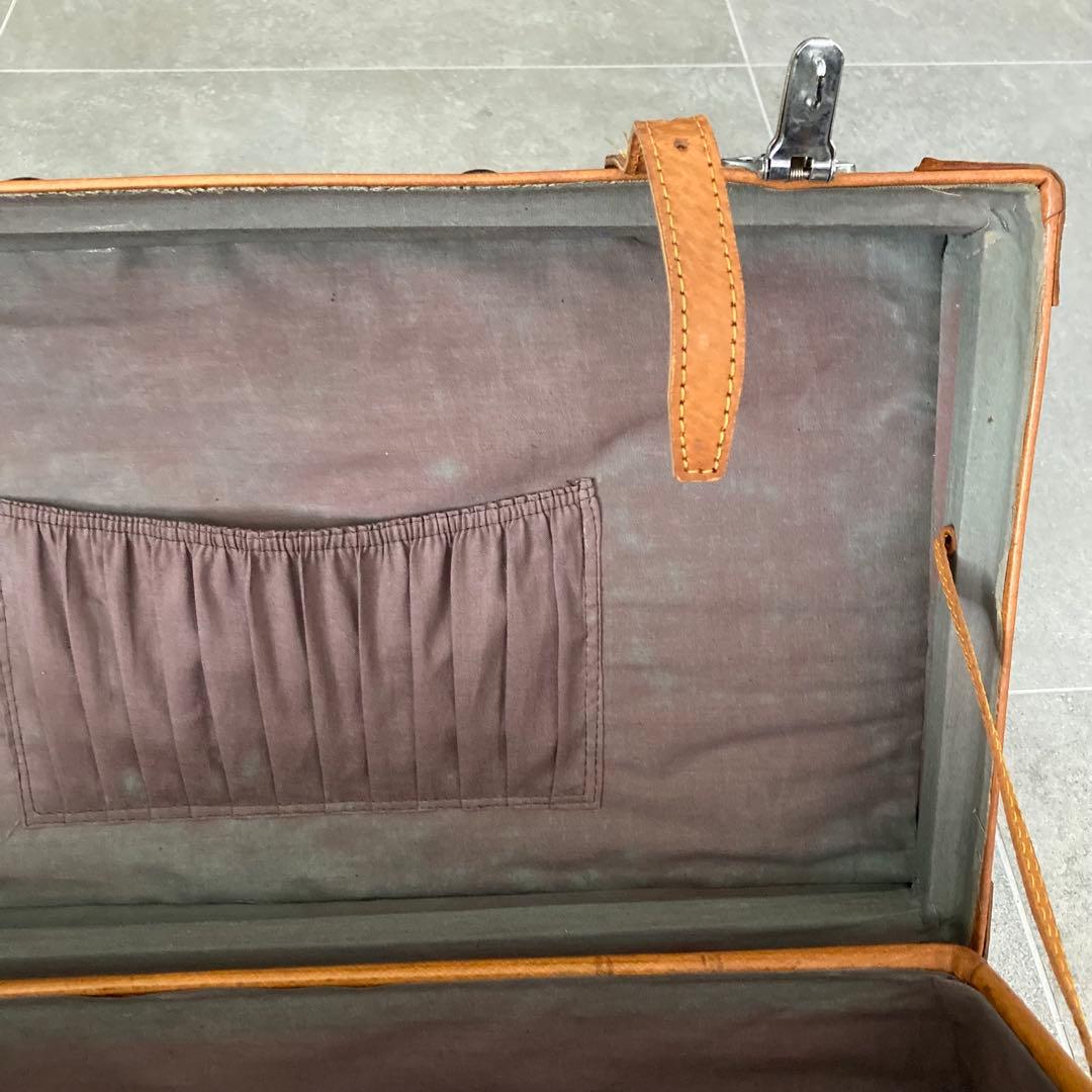 ヴィンテージ 本皮 トランクケース 鍵付き レザートランク レトロ雑貨 古道具