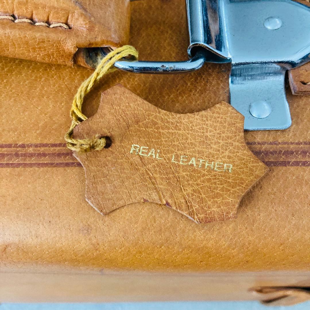 ヴィンテージ 本皮 トランクケース 鍵付き レザートランク レトロ雑貨 古道具