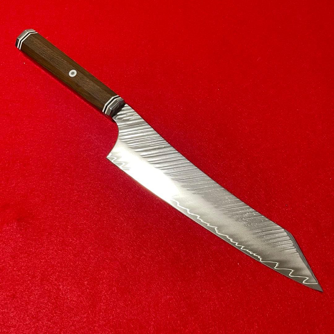 鬼反り切付型 VG10 ダマスカス 牛刀 万能 包丁 230mm 黒檀八角