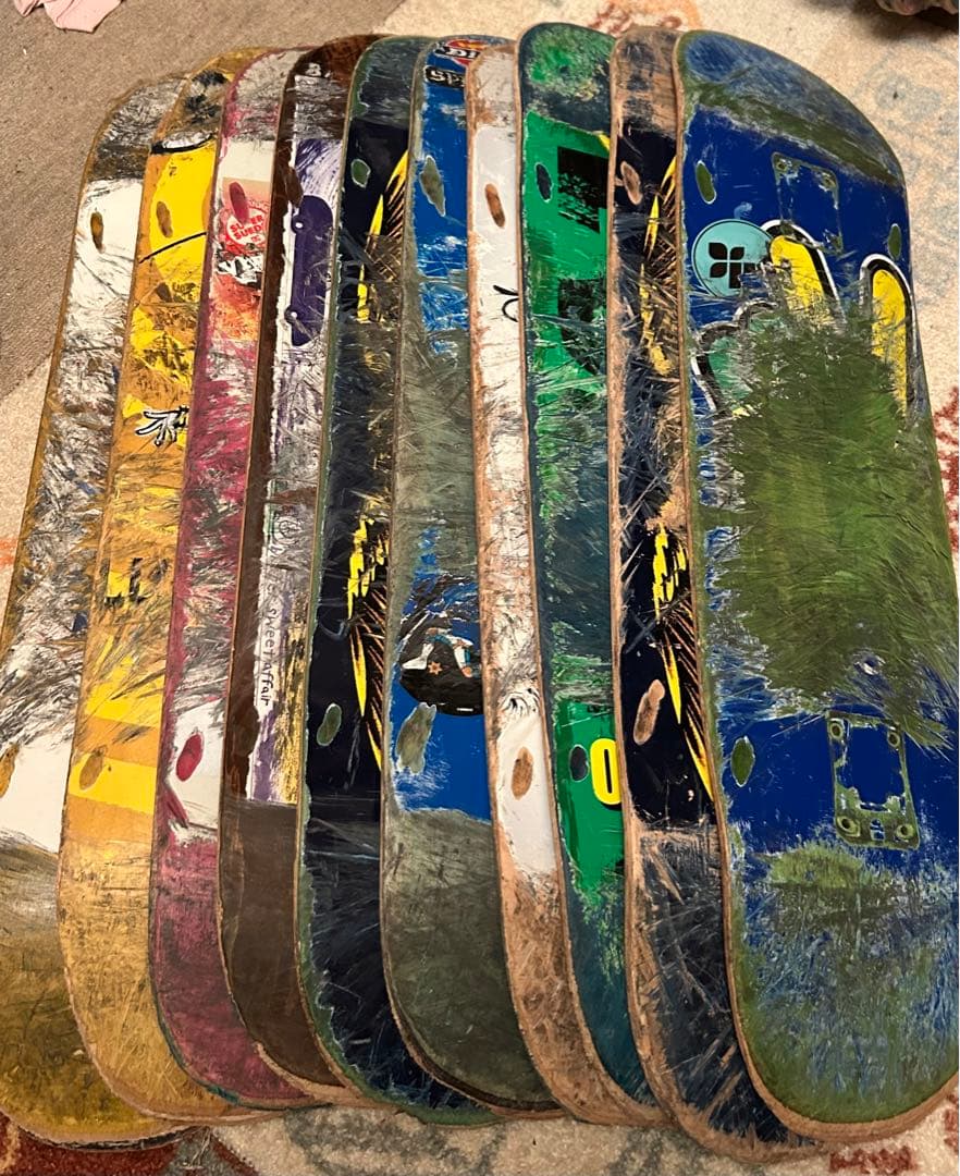 スケボーデッキ10枚セット10インチ 廃デッキ スケートボード 廃デッキ