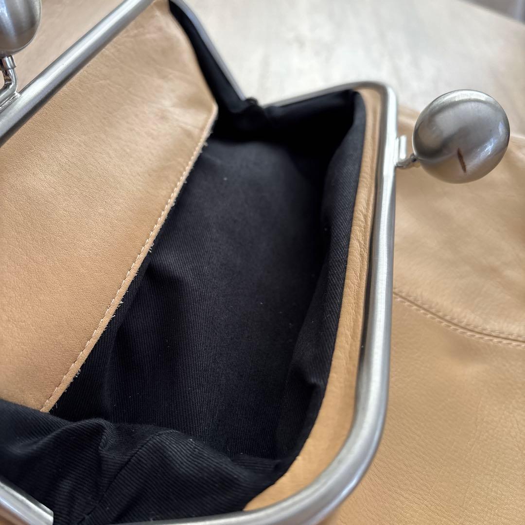 カワカワがま口ショルダーバッグ　限定色ベージュ　おまけ付き　値下げしました！