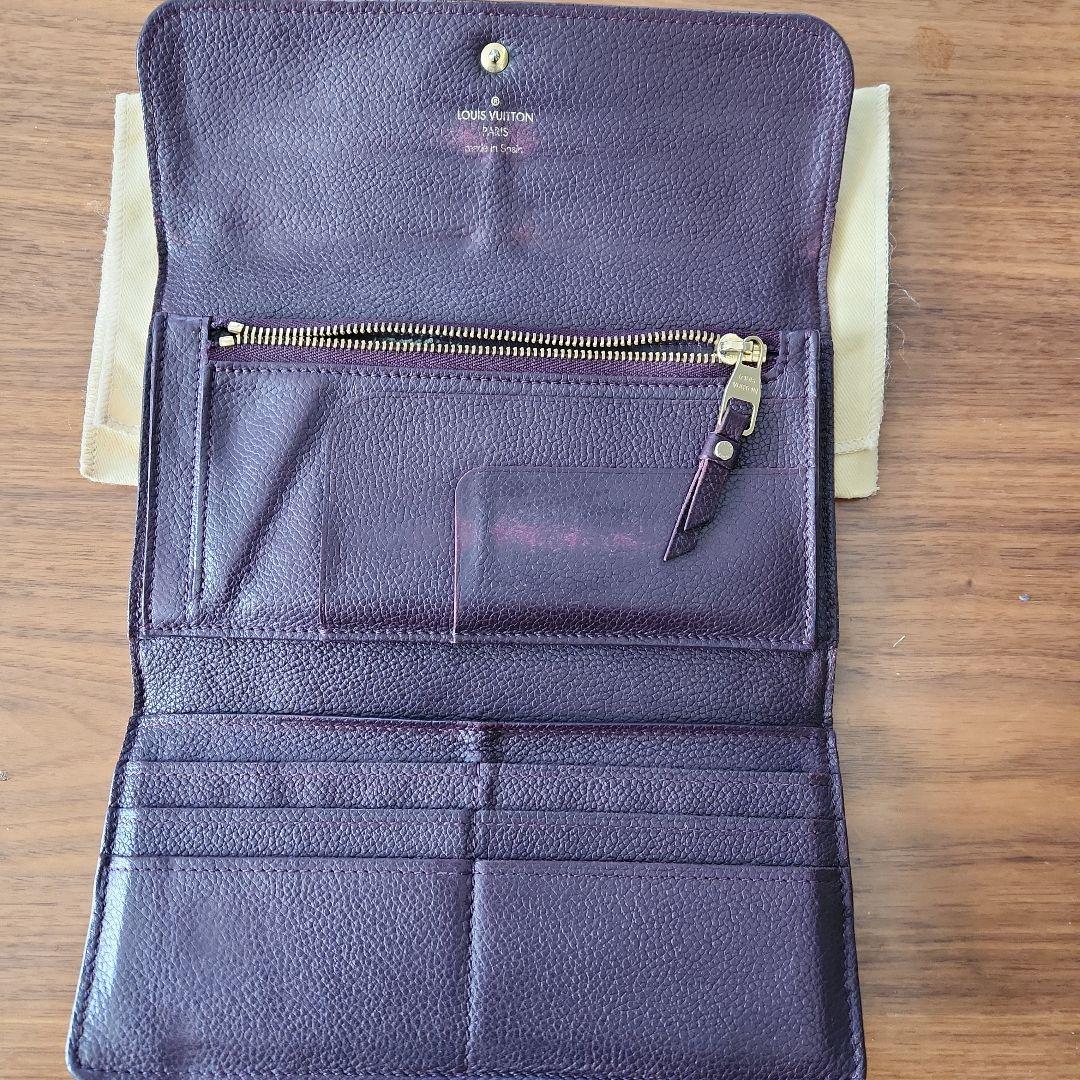 ゆなLouis Vuitton パープルレザー長財布
