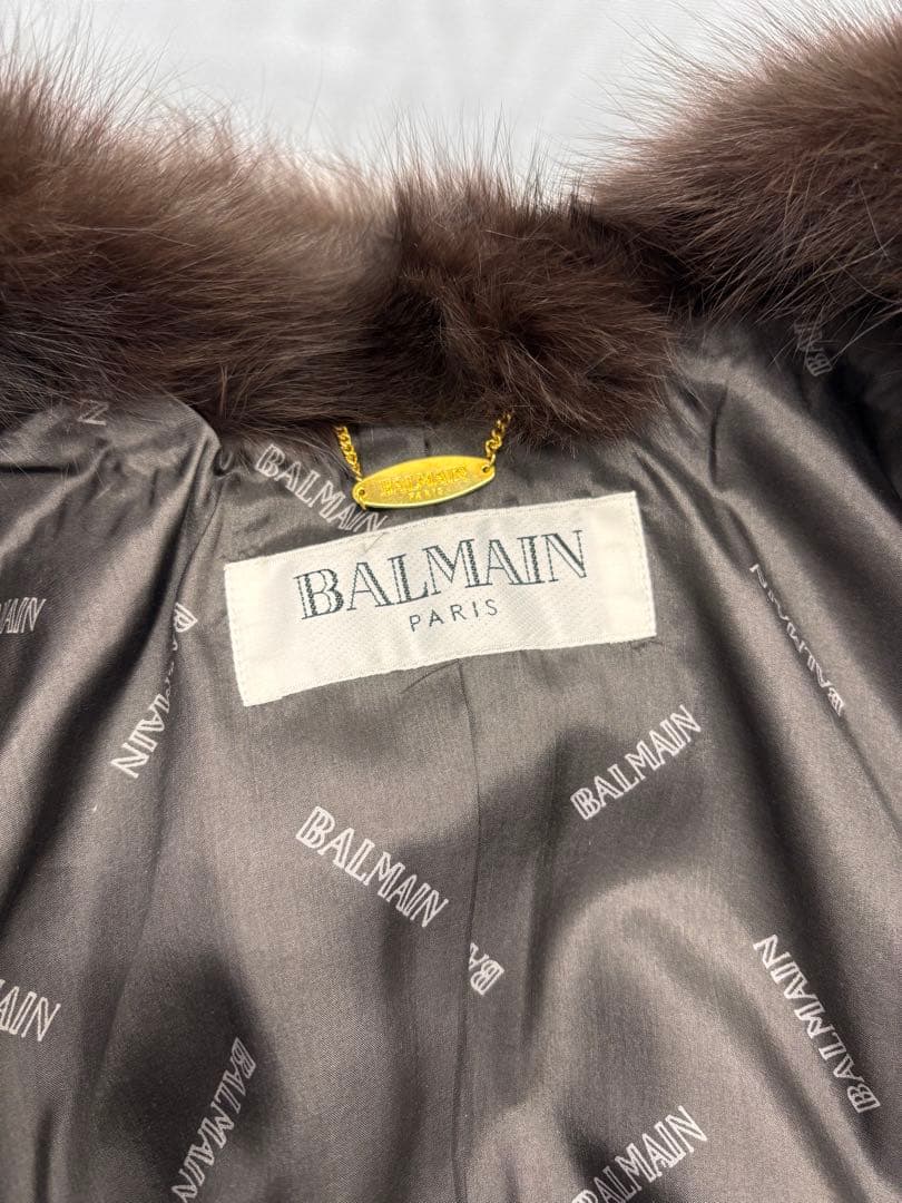 BALMAIN バルマン カシミヤ ケープコート ポンチョ シルク マント