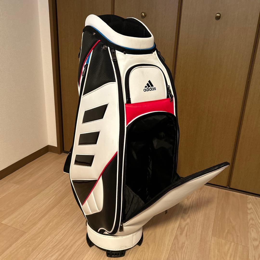 アディダスゴルフ スリーバー キャディバッグ ホワイト
