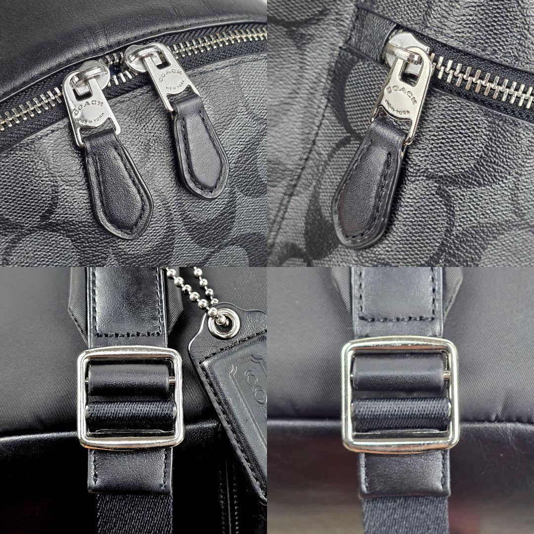 美品 コーチ シグネチャー PVC レザー バックパック リュックサック