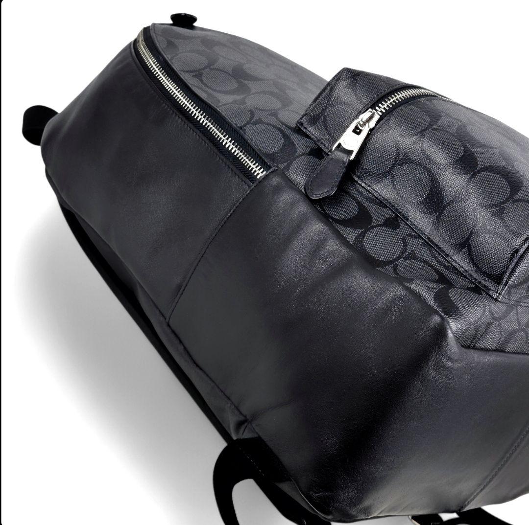 美品 コーチ シグネチャー PVC レザー バックパック リュックサック