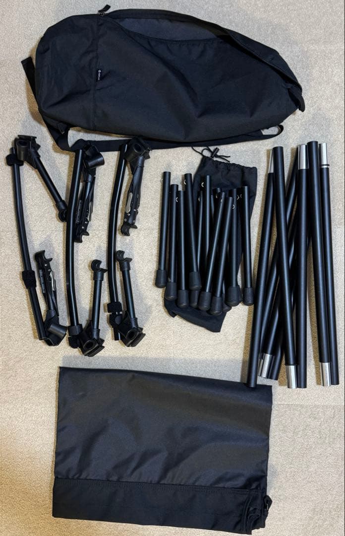 【2個セット】VENTLAX 2WAY アジャスタブル コット（オールブラック）