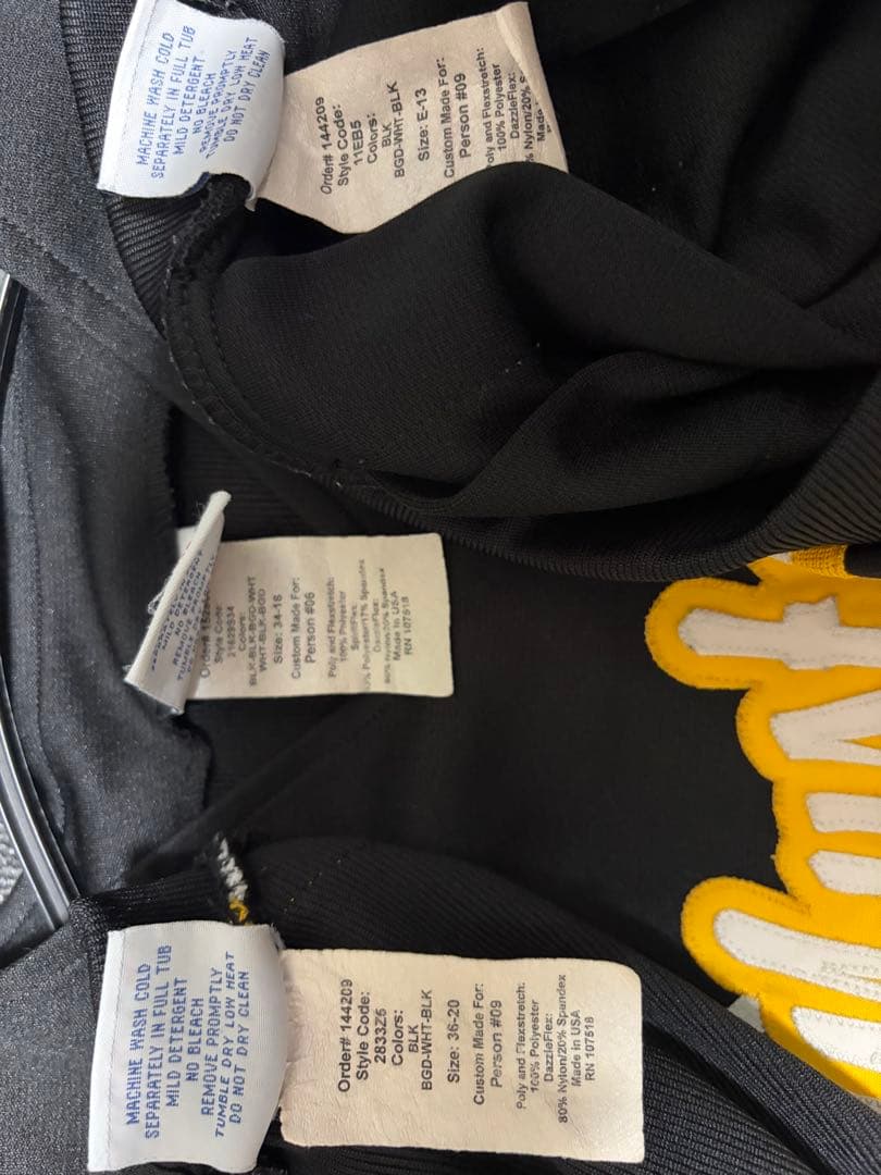 ゆうチアリーディング衣装 黒/黄