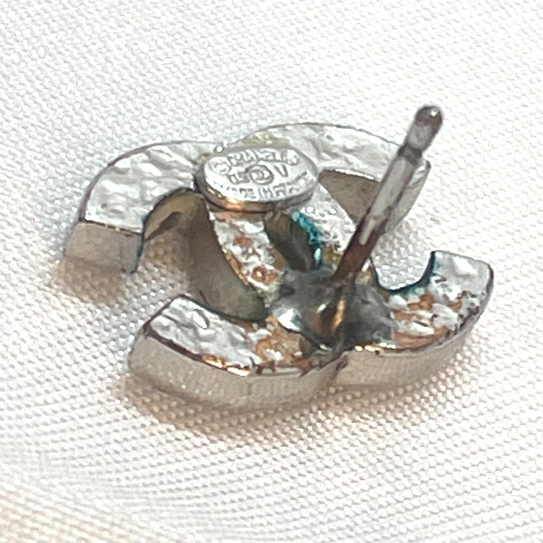 Y512-332 シャネル ココマーク ラインストーン ピアス シルバー 片耳
