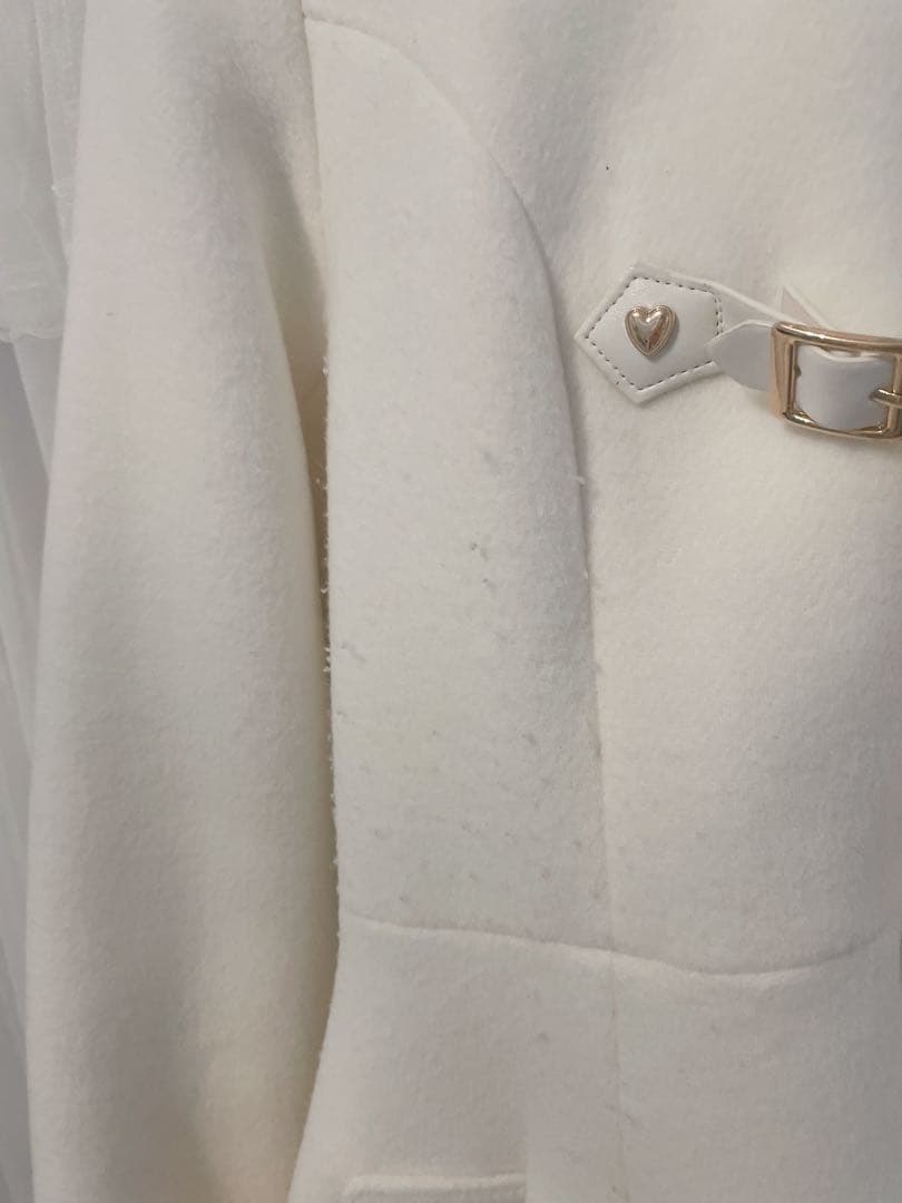 LIZLISA リボンベルトフードコート ホワイト