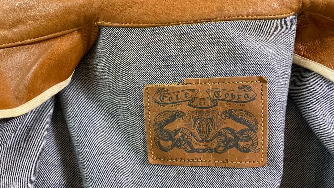 Celt&Cobra レザーカラーデニムジャケット size S