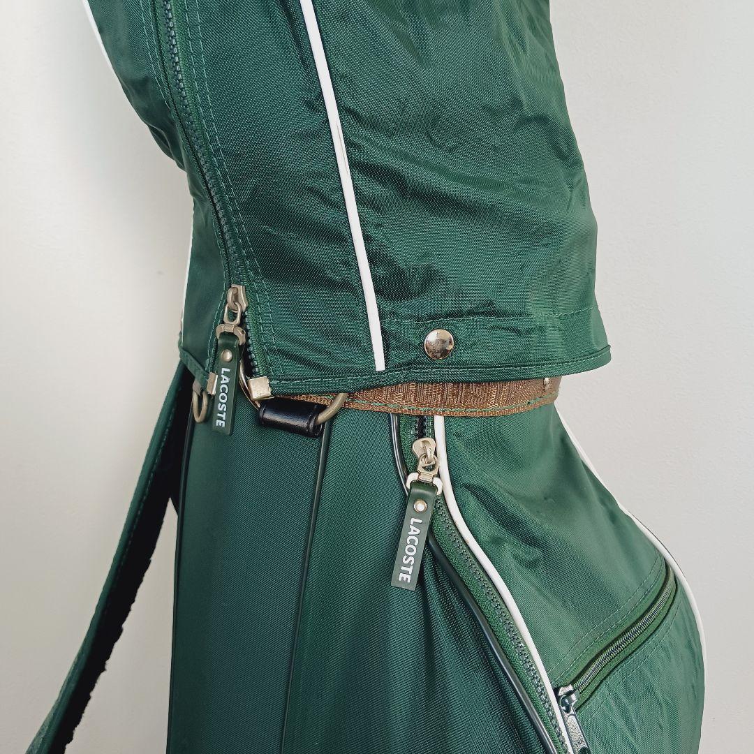 希少♬ラコステ　キャディバッグ　ゴルフ　ヴィンテージ　ダークグリーン　現状販売