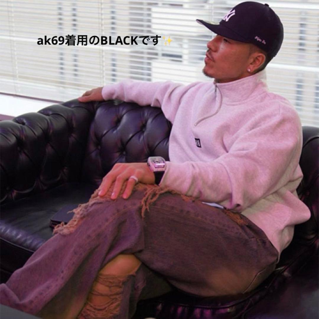 【美品】BAGARCH バガーチ　ブラック　ハーフジップ　トレーナー　裏起毛