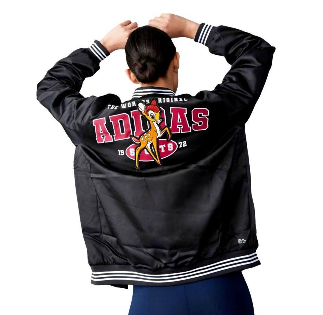 【新品】Bambi×adidas 黒★サテンボンバージャケット★中綿ジャケット